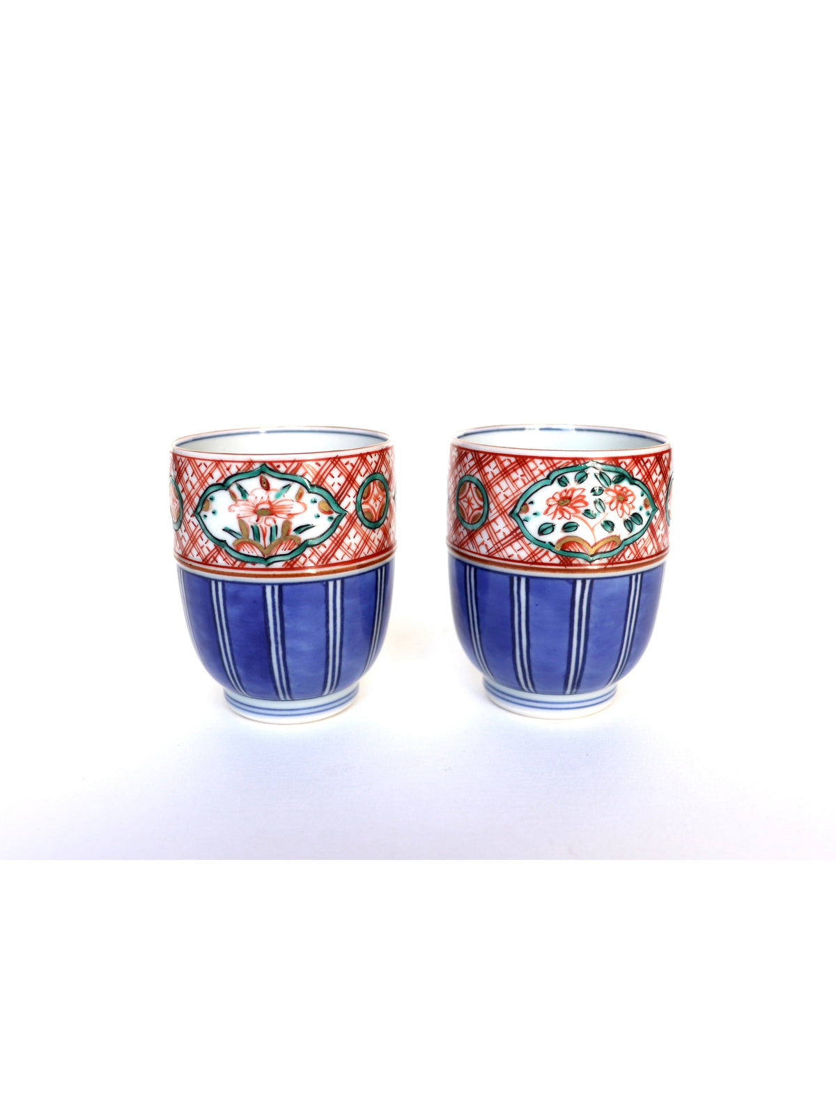 Fine porcelain cup / KYOTO TOSAI "Akae Koshizome Shima"