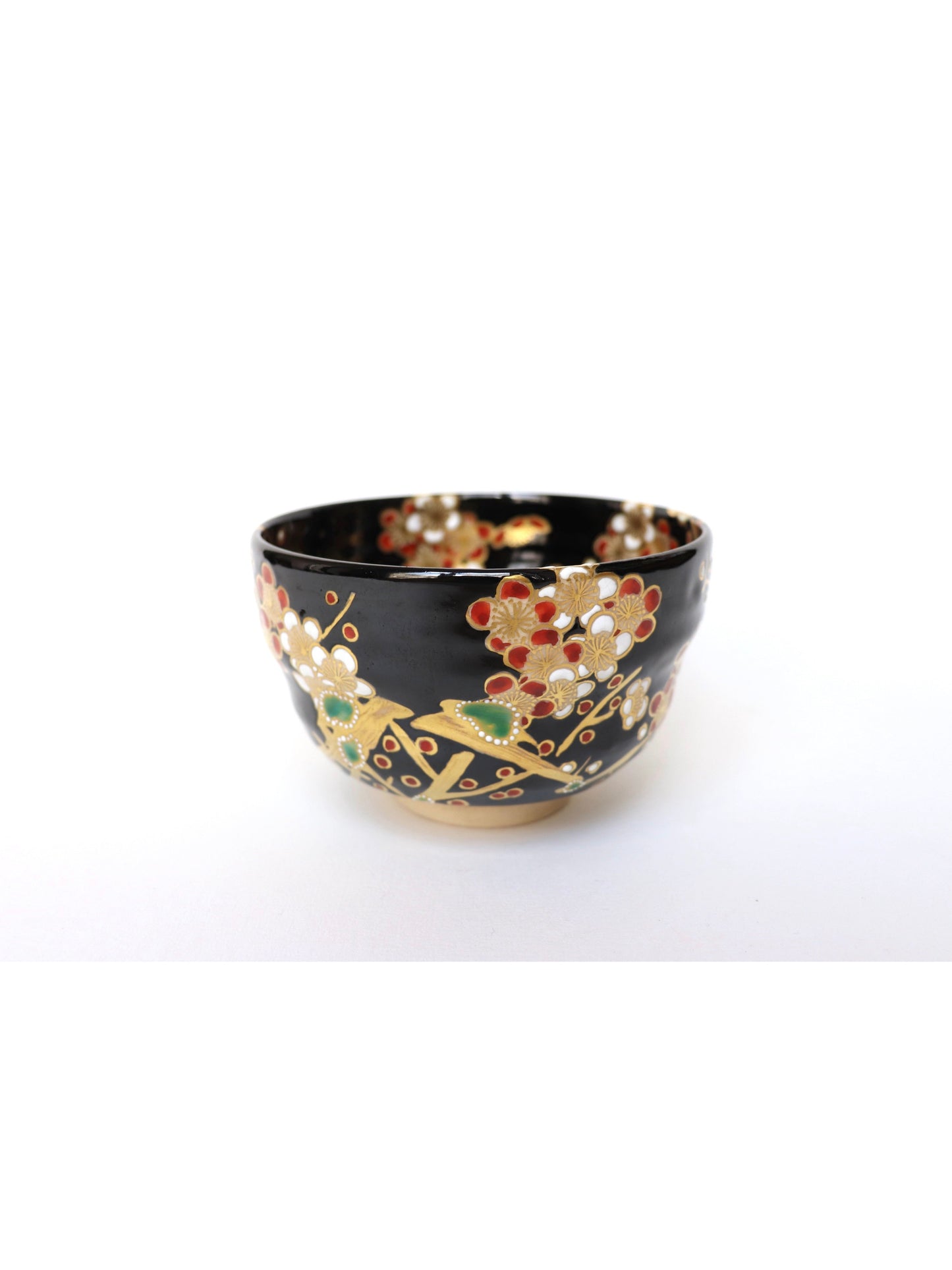 Matcha bowl / Ninsei "Kuroumé" Kyo-yaki
