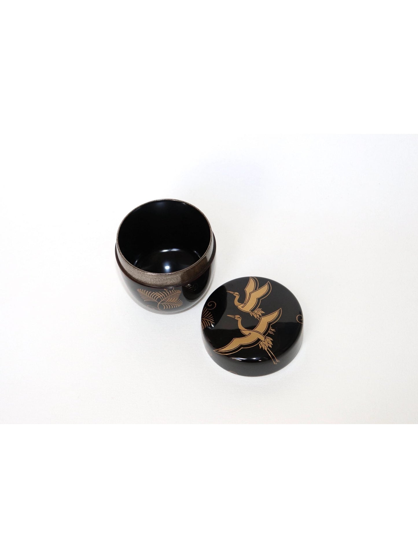 Natsumé matcha box / "Matsu Tsuru" Wajima-nuri