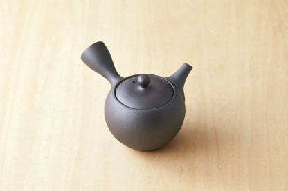 Stoneware kyusu teapot / Round gray Tokonamé