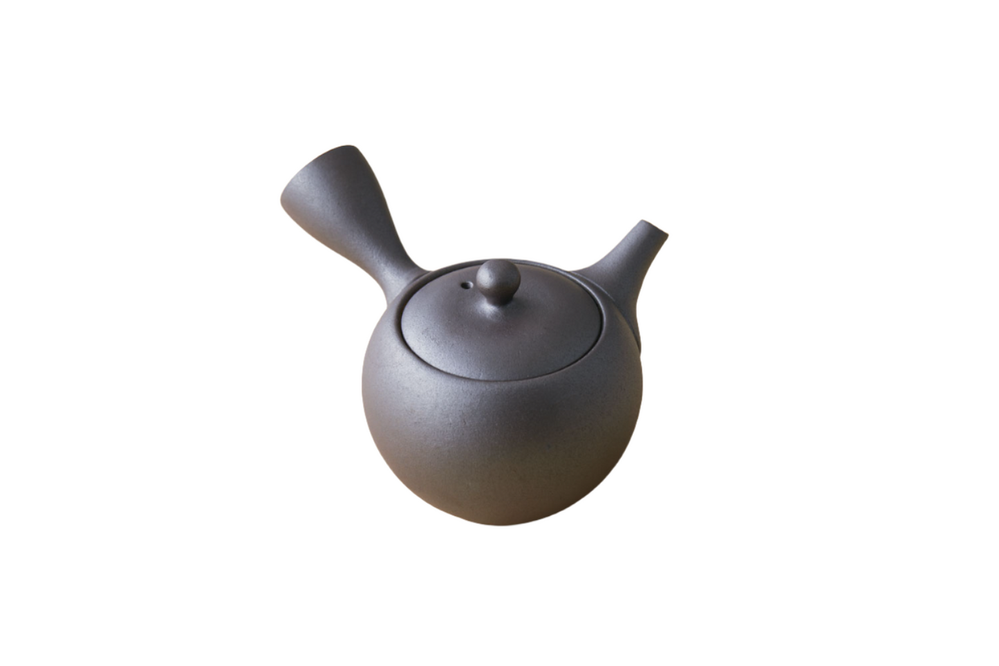 Stoneware kyusu teapot / Round gray Tokonamé