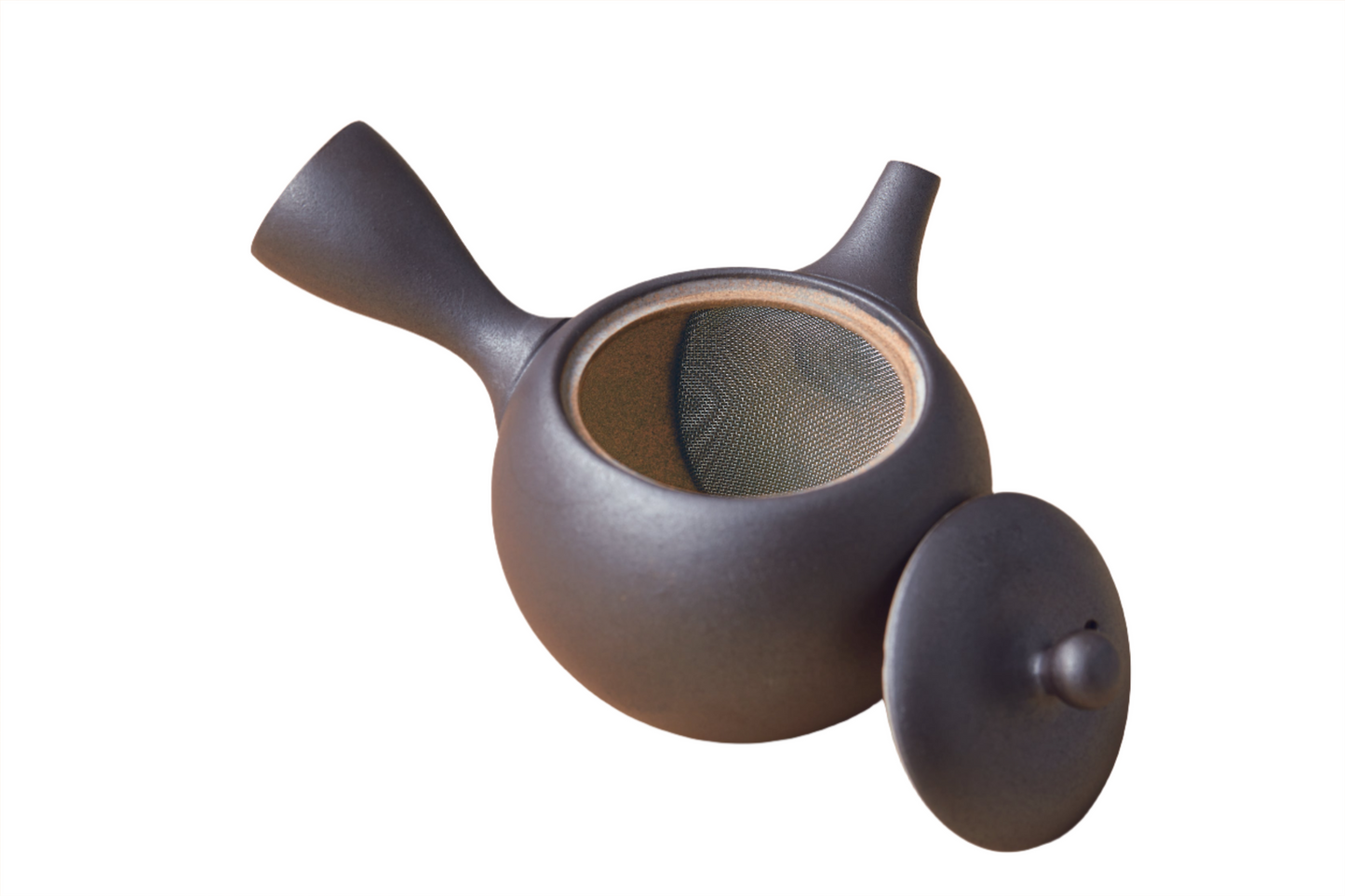 Stoneware kyusu teapot / Round gray Tokonamé