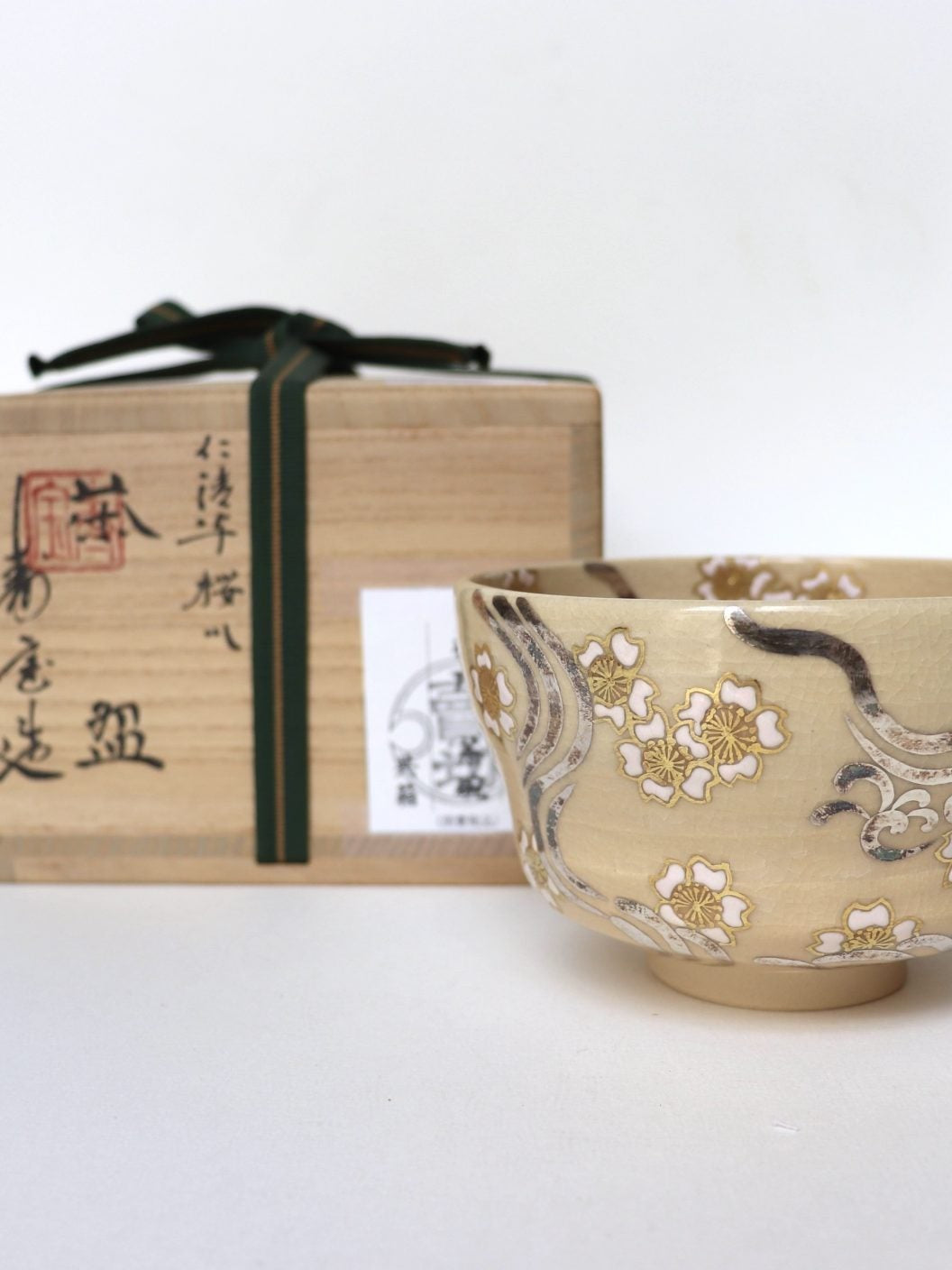Matcha bowl / "Sakuragawa" Kyo-yaki