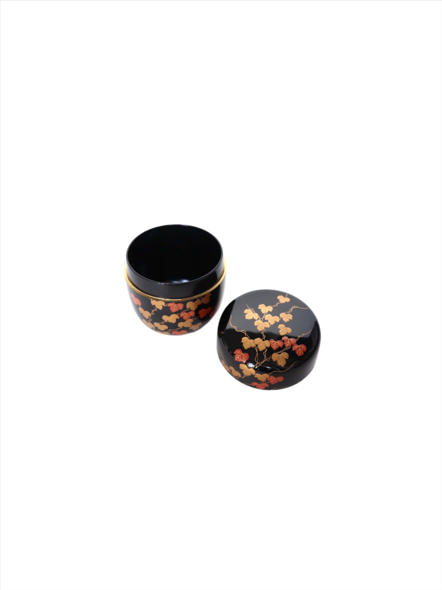 Boîte à matcha Natsumé / Yamanaka-nuri "Tsuta" makié