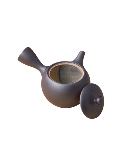 Stoneware kyusu teapot / Round gray Tokonamé