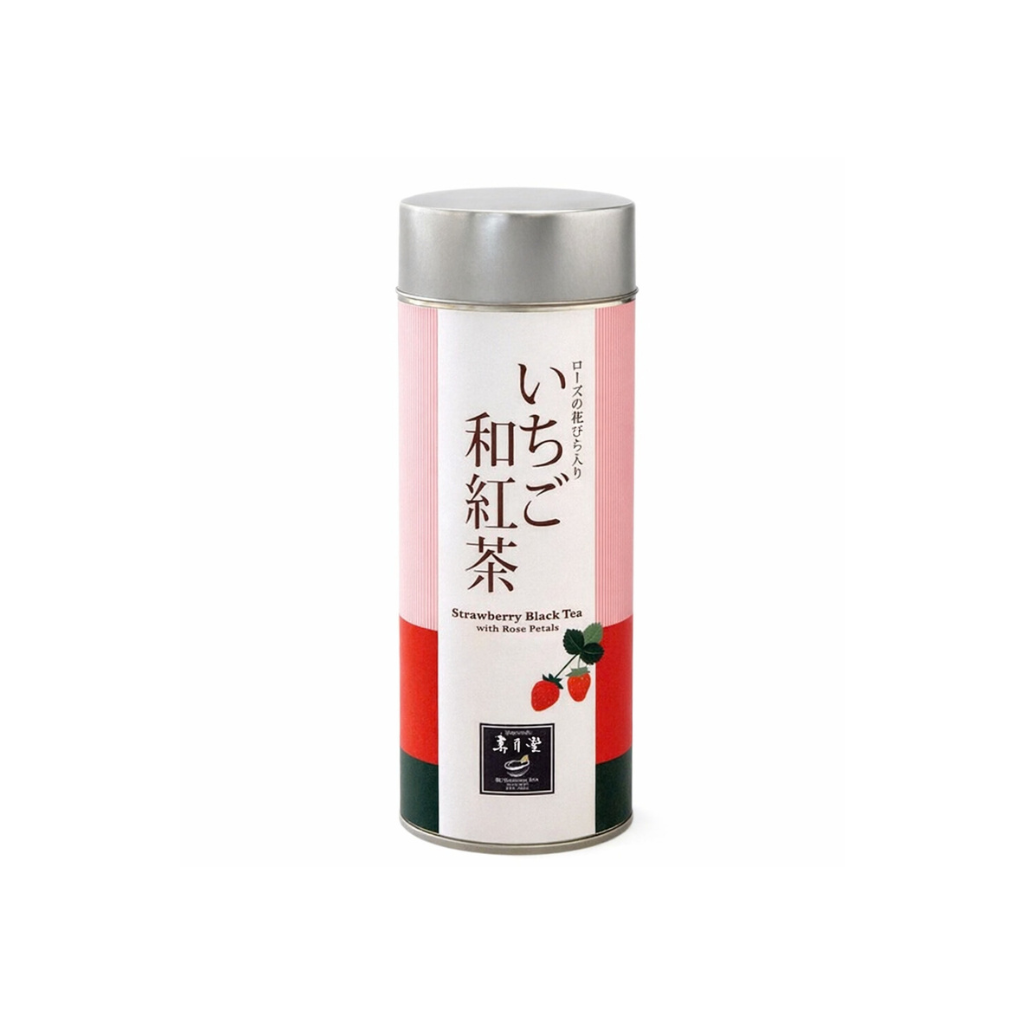 Boîte Thé noir japonais à la fraise / Boîte métal 40g