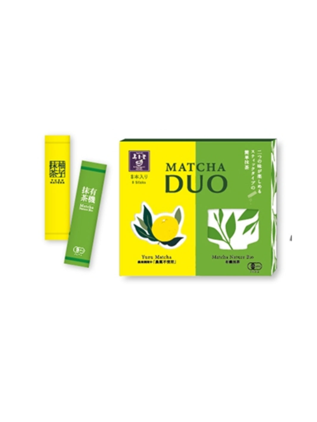 Matcha duo 8/ 4 Yuzu matcha sticks & 4 Matcha Nature sticks – Jugetsudo
